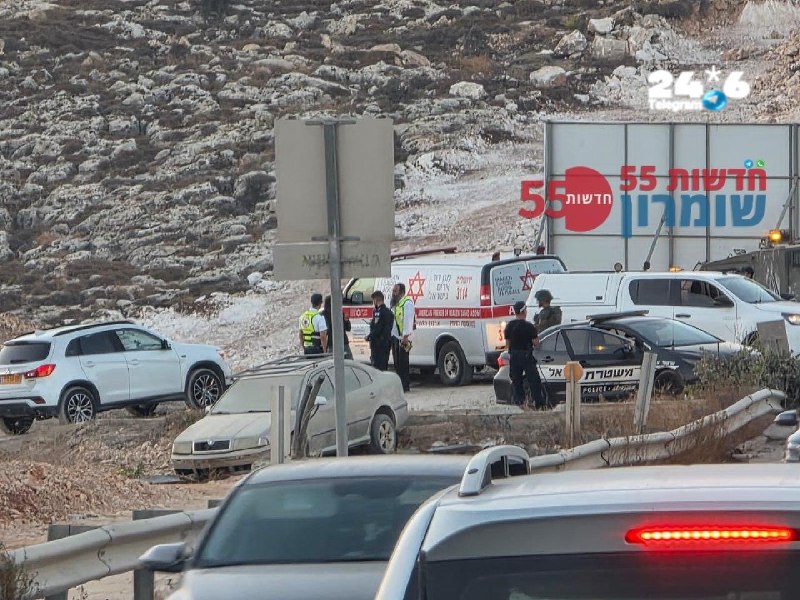 🇮🇱 Police spokeswoman: A short time ago, Shi District police officers and IDF forces were called to the Magron area of ​​Benjamin, following a report of a run-over attempt. According to the police, the suspect vehicle continued driving and was later involved in a self-inflicted accident, during which it hit other vehicles. The suspect was arrested a short time ago by the police, and an investigation was opened to find out the circumstances of the incident. Heavy traffic is felt from the gas station beyond Kamesh to Ofra, in both directions.
