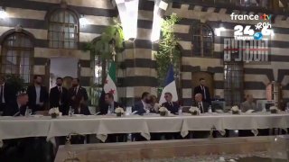 🇮🇱 נשיא צרפת עמנואל מקרון בארוחת ערב בדמשק עם נשיא סוריה אחמד א-שרע.