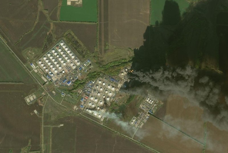As a result of the attack on the Samara linear production launch station on October 8, 2026, four RVSPK-50000 tanks at the Samara-2 site were burned to the ground, while the RVS-20000 tank at Samara-1, hit on October 2, is still bubbling.