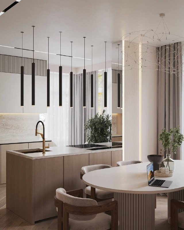 Прихожая и кухня-гостиная с одного проекта в шикарной цветовой гамме. Дизайнер - Ксения Костарная - изображение 2 - прихожая, кухня, гостиная