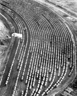 Tank cars at a marshalling yard. United States, 1930s.Time Machine | Historical Photo