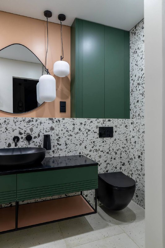 Интерьер квартиры в Старом Осколе. Одно из любимых моих решений здесь фартук кухни, обажаю! А еще цвет санузла! Проект делали в далеком 2022 Семья ... - изображение 8 - еще, интерьер, квартиры