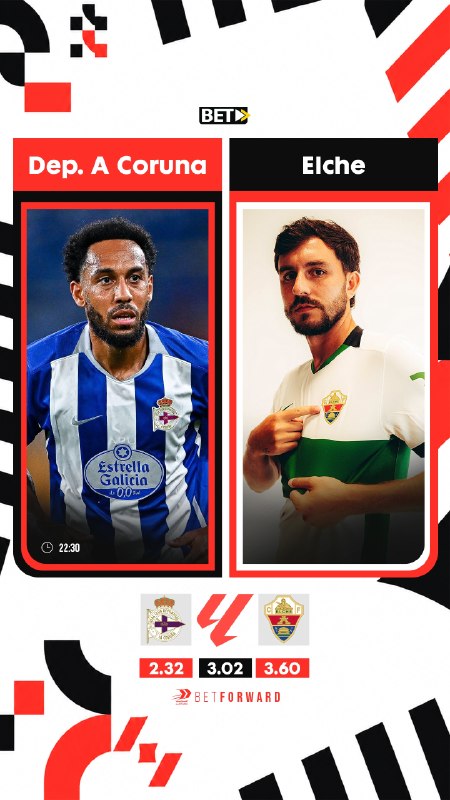 نمایندگان بت فوروارد: ⚽ دپورتیوو لاکرونیا 🇪🇸 - 🇪🇸 الچه 🏆 لالیگا اسپانیا 🇪🇸🕔 امشب ساعت ۲۲:۳۰🎲 با بیش از ۵۵۰ نوع آپشن پیش‌بینی 👆 ضرایب شگفت‌انگی