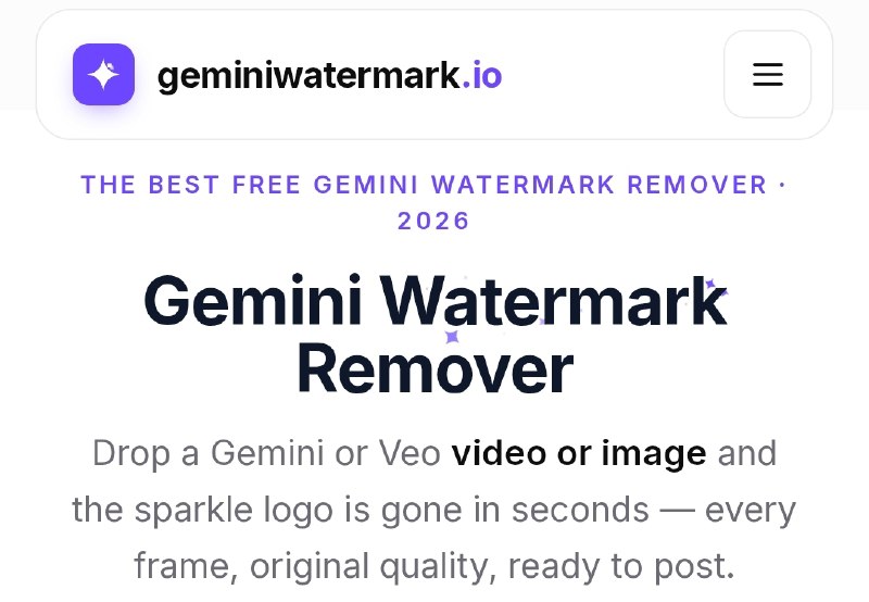 SharifGPT: 🔥حذف راحت لوگوی Gemini از عکس و ویدیو:- اگه محتوایی رو با Nano banana یا Veo ساختید و میخواید از شــر "واترمارک جمینای"