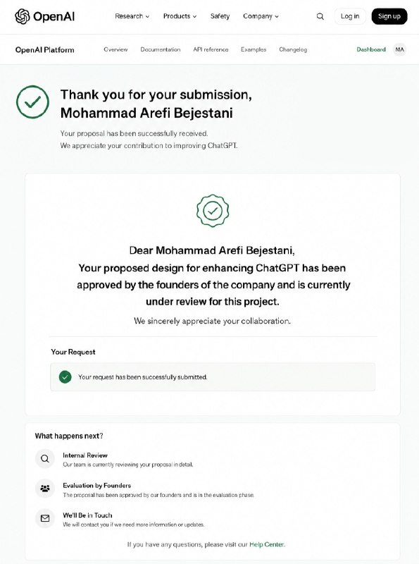 بجستان فردا: 📌پیشنهاد یک ایرانی برای توسعه ChatGPT در OpenAI تأیید شد؛ محمد عارفی بجستانی در میان پیشنهادهای پذیرفتهشده قرار گرفتدر