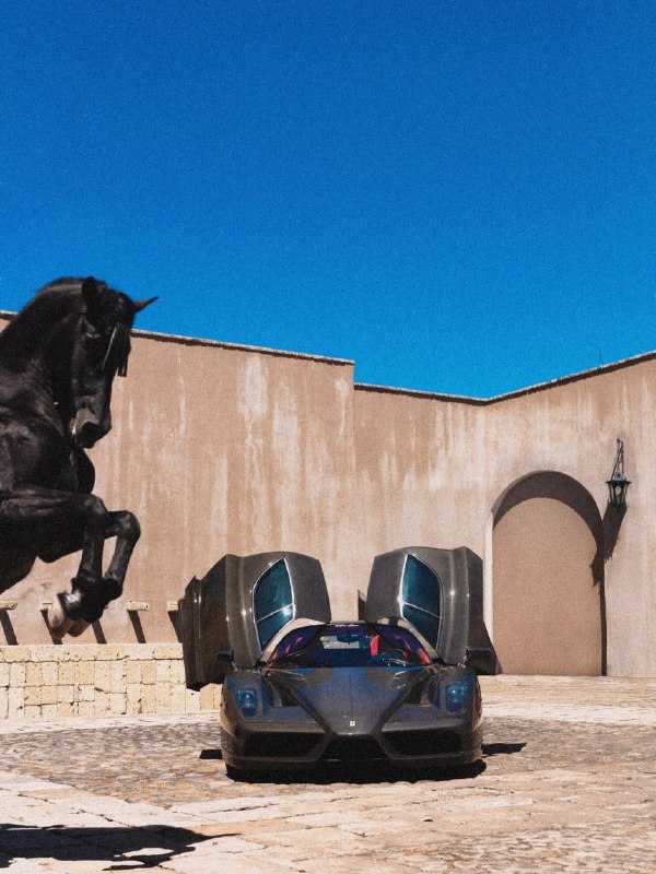 В Мексике пересобрали логотип Ferrari в реальности — фотограф снял углеродный Ferrari Enzo рядом с н 4