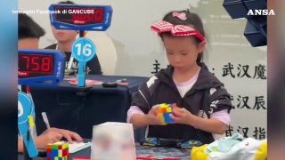 Watch: A 6-year-old Chinese girl sets a world record for solving a 3×3 Rubik's cube in just over four seconds (Video: ANSA)