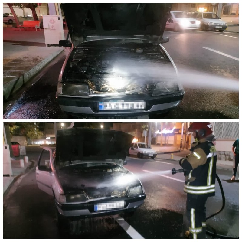 کانال عصر مرکزی: 🔴🔴🔴 آتش سوزی خودروی پژو ۴۰۵ در میدان دارایی اراک🚒 آتش‌نشانی اراک:🔸ساعت ۲۳:۵۶ روز دوشنبه ۲۶ مردادماه ۱۴۰۵ گزارشی مبنی بر 