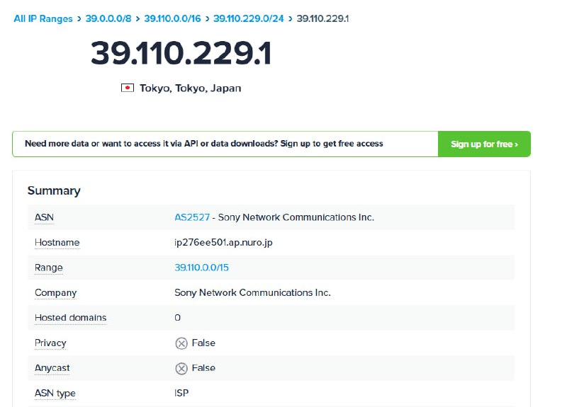 #通知 东京家里云示范IP释出：39.110.229.1（具体分配相差几位数）https://bgp.tools/prefix/39.110.0.0/15#connectivityhttps://ipinfo.io/39.110.229.1https://dash.lain.sh/Broadband#通知 东京家里云示范IP释出：39.110.229.1（具体分配相差几位数）https://bgp.tools/prefix/39.110.0.0/15#connectivityhttps://ipinfo.io/39.110.229.1