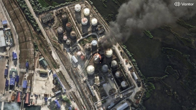 Explosions and gunfire are reported in Simferopol district, occupied Crimea.
