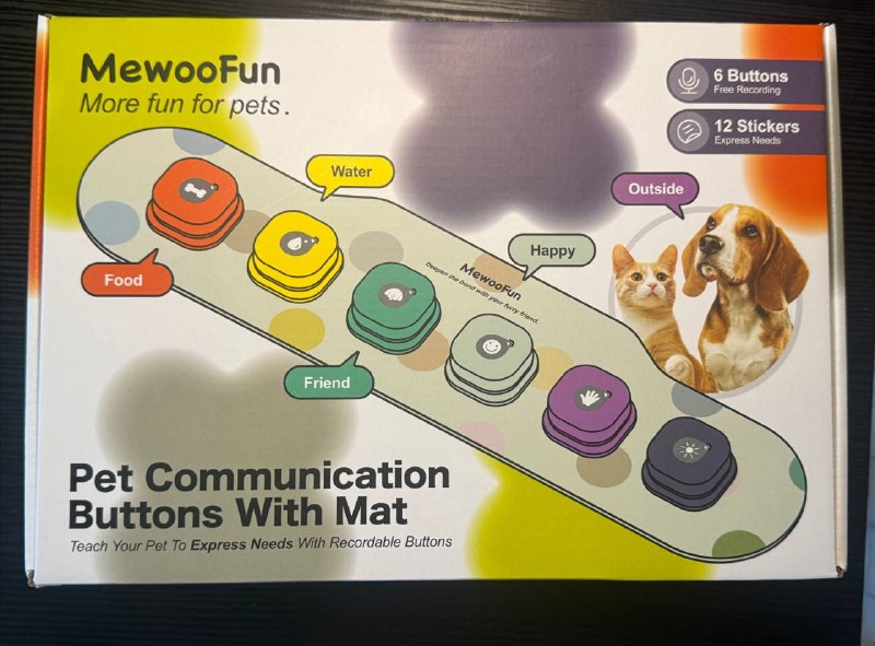 Набор интерактивных кнопок для обучения котов и собак MewooFun, позволяющий питомцам выражать свои п — фото 1