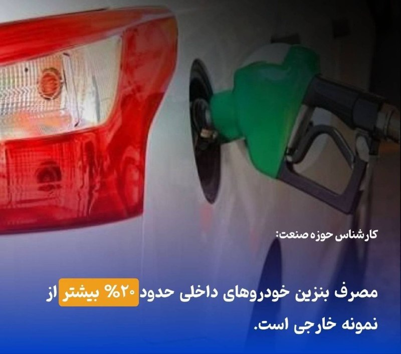 هەوشار هەوال تکاب: خودروهای داخلی ۲۰ درصد بیشتر سوخت مصرف میکنندمصرف بنزین خودروهای داخلی حدود ۲۰ درصد بیشتر از نمونههای خارجی عنوان شده