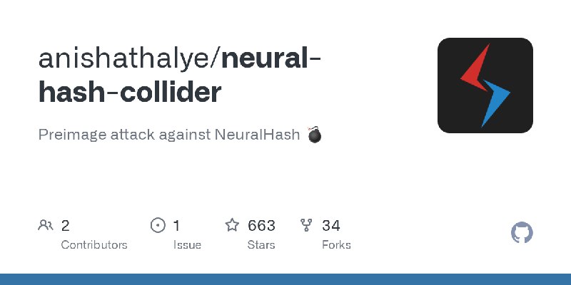 GitHub - anishathalye/neural-hash-collider: Preimage attack against NeuralHash 💣