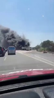 🚨 שריפה עצומה על כביש באטרון