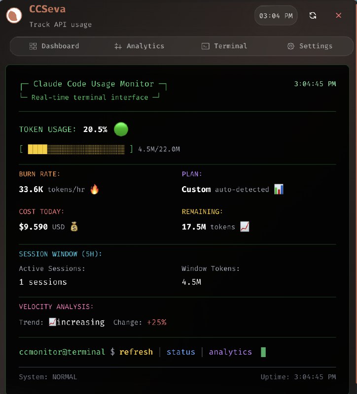 给 Claude Code 用的开源 GUI 真的越来越多#ai创造营#CCSeva 一款 macOS 菜单栏应用，可以实时追踪 Claude Code 的使用情况