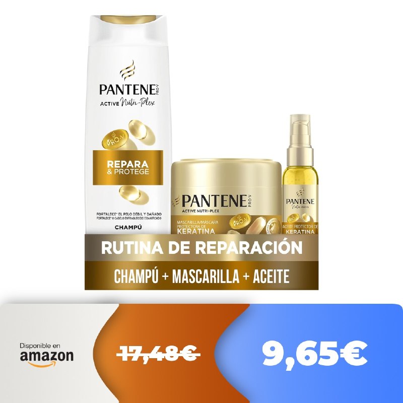 🔥 Pantene Pro-V Champú Reparador y Protector  🤯 -45%! MEGAprecio! ¡Mínimo histór