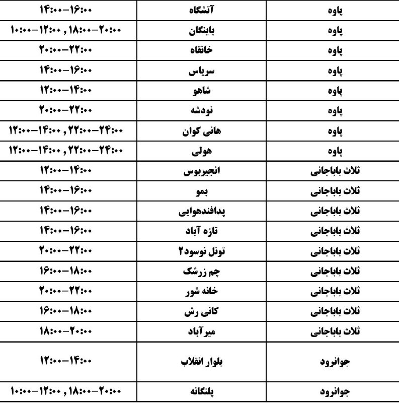 کلاغ اورامانات: 🔊 #اطلاعیه| برنامه احتمالی قطع برق در شهرستان های اورامانات فردا پنجشنبه 29 مردادماه ۱۴۰۵ڪلاغ اورامانات @ghallaw🔊 #اطلاع