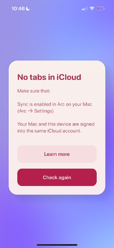 Arc 浏览器的移动版要求必须用 Mac 版…不用Mac版不让用移动版这也是很神奇了
