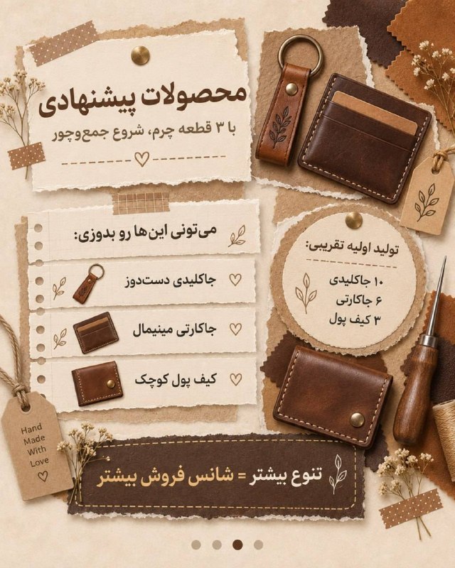 اخبار همدان: ♦️با کمتر از ۵ میلیون تومان هم میشه یه شروع شیک، کاربردی و ارزشمند داشت🤎‌🔹اگر به کارهای دست‌ساز علاقه داری، دوخت محصولات