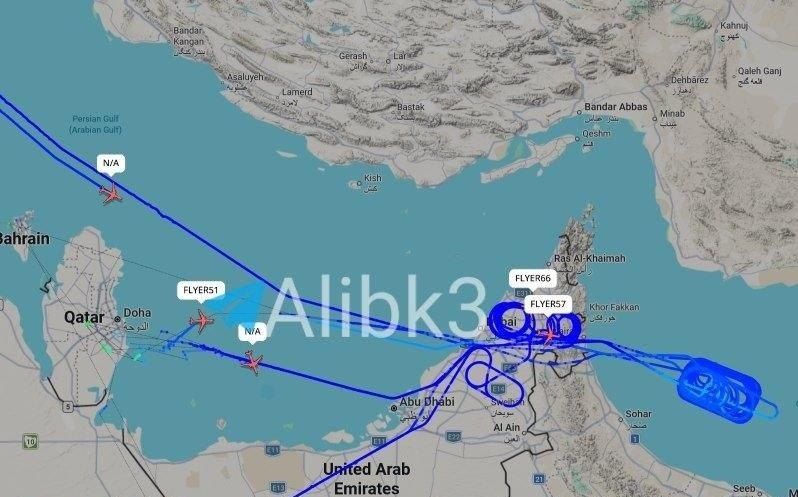 The movement of American refueling planes over the countries of the Persian Gulf