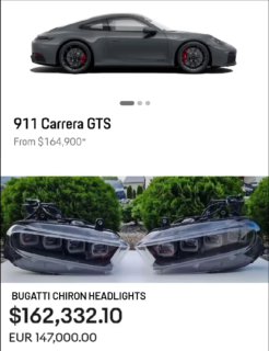 Фары от Bugatti Chiron по цене как 911 Carrera GTS