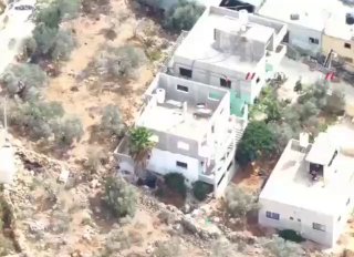 זירת פיצוץ כוחות ישראל בביתו של האסיר איברהים דאוד בעיירה ביתא מדרום לשכם.