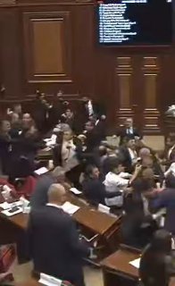 סגן יו"ר הפרלמנט והגן אלכסניאן זורק כיסא על האופוזיציה