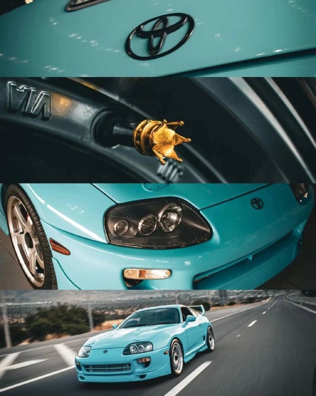 Toyota Supra A80, окрашенная в цвет Porsche Miami Blue 8