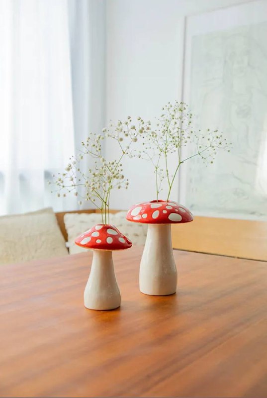 Керамическая ваза для цветов Amanita добавит в любое пространство свежий акцент и нотку иронии. Разместите в ней букет из живых цветов или сухоцвет... - изображение 4 - цветов, керамическая, ваза