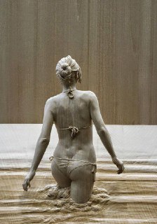 An exquisitely realistic wooden sculpture, carved entirely by hand by the artist Peter Demetz.@paintings 🖼️