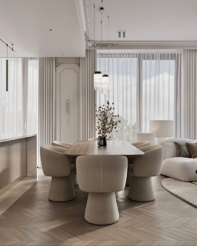 Красивая кухня-гостиная в стиле современная классика. Спальню из этого проекта можно посмотреть у нас в Инстаграм. Дизайнер Студия Marso - изображение 4 - красивая, кухня, гостиная