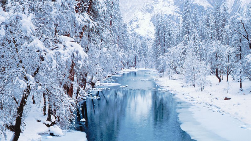 Frozen reflectionsMerced River, Yosemite National Park, California (© Ron and Patty Thomas/Getty Images)