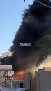 שריפה בתחנת חשמל במחוז אל-ח'דר בנפת אל-מות'אנה