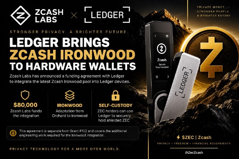 Ledger Is Bringing Zcash Ironwood Support to Hardware Wallets