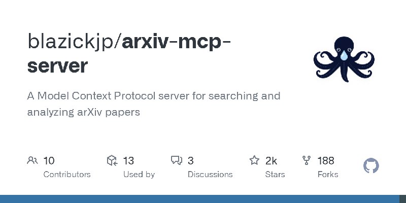 GitHub - blazickjp/arxiv-mcp-server: A Model Context Protocol server for searching and analyzing arXiv papers