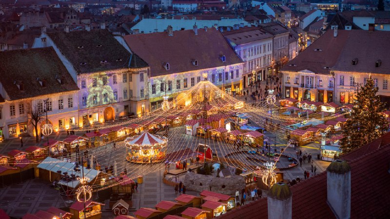 Twinkle townChristmas market in Sibiu, Romania (© Calin Stan/Alamy)