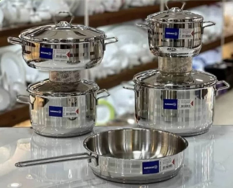 دیوار حراجی های کمپانی چرو: سرویس قابلمه استیلکرکمازاصلیکف حک9پارچهقیمت10600ت