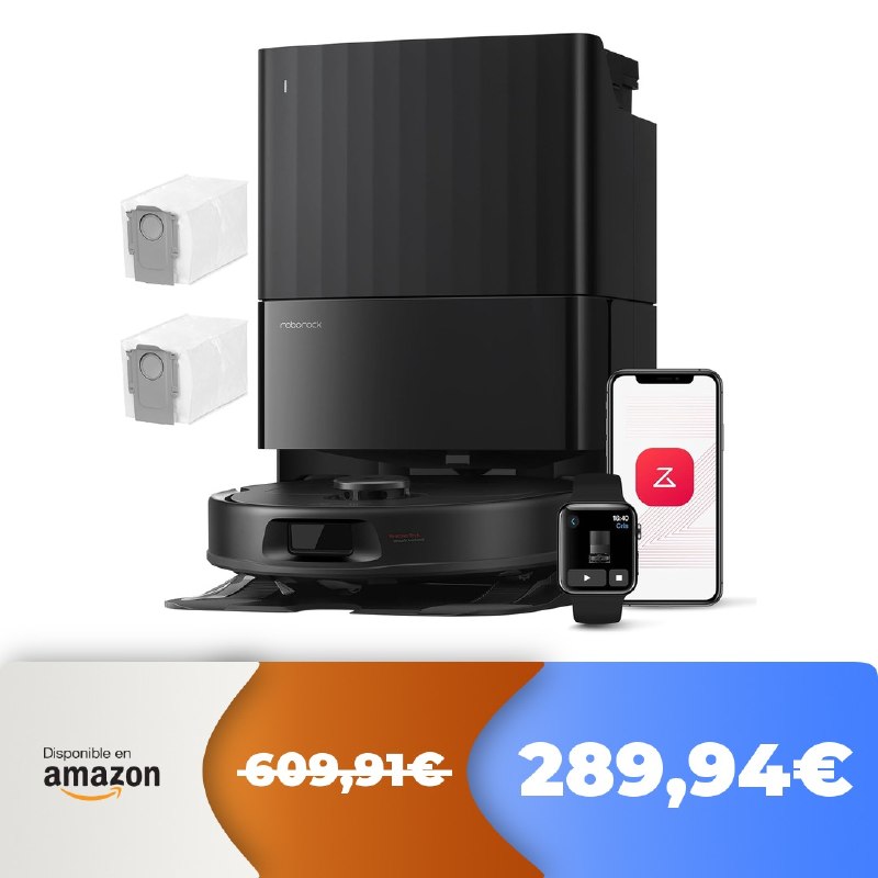 🔥 roborock aspiradora QV 35A, trapeadores retráctiles, negro  🤯 -52%! MEGAprecio