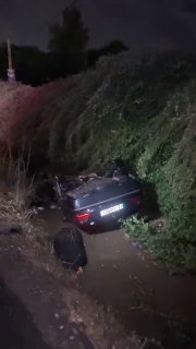Chtaura Road עם עלות השחר...תאונת התהפכות מחרידה שגרמה לפציעות