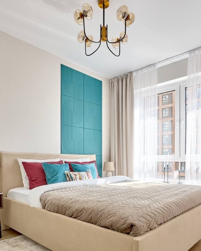 Оформление интерьера однокомнатной квартиры размером 32 кв.м с использованием ярких цветовых акцентов. МЫ В МАХ подписаться - изображение 7 - оформление, интерьера, однокомнатной