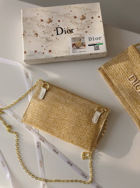 Dior Christian Dior Raffia Clutch Pouch, фото 3