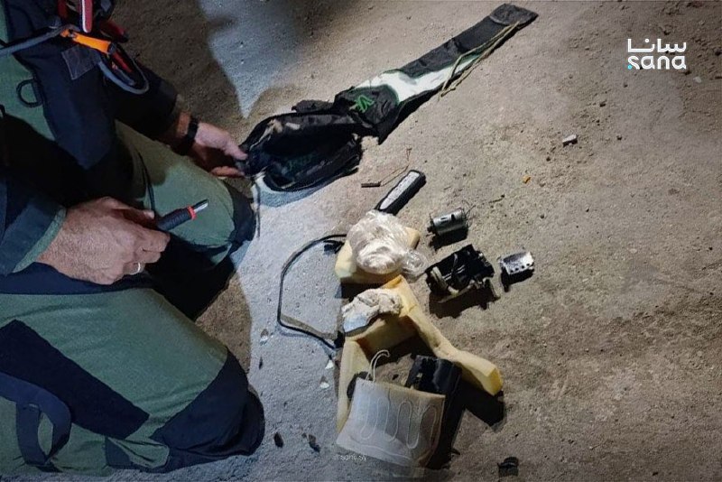 כתב סנעא: אגף ההנדסה לביטחון פנים של חאלב מפרק חגורת נפץ בשכונת אל-סחור.