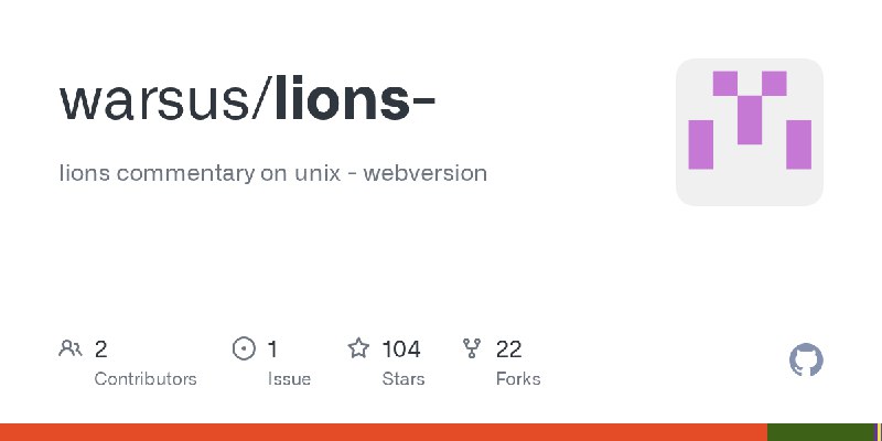 GitHub - warsus/lions-: lions commentary on unix - webversion