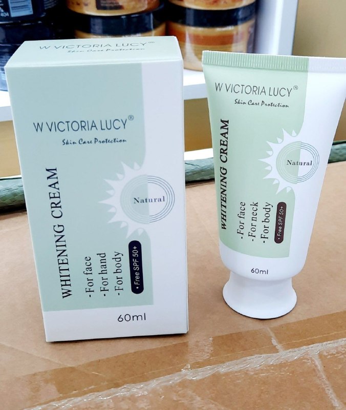 💄لوازم آرایشی و بهداشتی گناوه بیوتی 💅: کرم سفید کننده ویکتوریا Victoria Lucy ۶۰ میل قابل استفاده برای دست،صورت،بدنویتامینه آبرسان و مرطوب کنندهکیفیت عالی ✅جین 