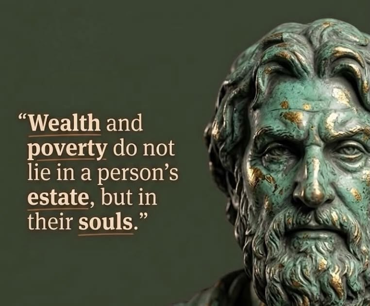 English Quotations: Wealth and poverty do not lie in a person's estate, but in their souls.ثروت و فقر نه در داراییِ انسان است، که در جان اوس