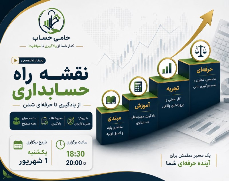 کانال خبری دانشگاه اصفهان: 📌 حسابداری رو بلدی، اما نمیدونی چطور باید رشد کنی؟خیلی از حسابداران بعد از چند سال، توی یه نقطه گیر میکنن.نه خبری از ا