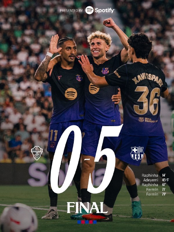 ورزش سه: هفته دوم لالیگا الچه 0 _ بارسلونا 5 🔴🔵شروع قاطع بلوگرانا در فصل جدید! برتری پرگل با چاشنی دیب رافینیا و فرمین ⚽️ @varze 