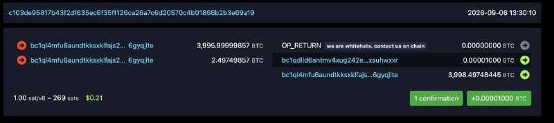 سیگنال ارز دیجیتال: ⚠️یک پروتکل به تازگی مورد سوءاستفاده قرار گرفته و 4000 بیت‌کوین (معادل 319 میلیون دلار) از آن به سرقت رفته است.📶افراد مت