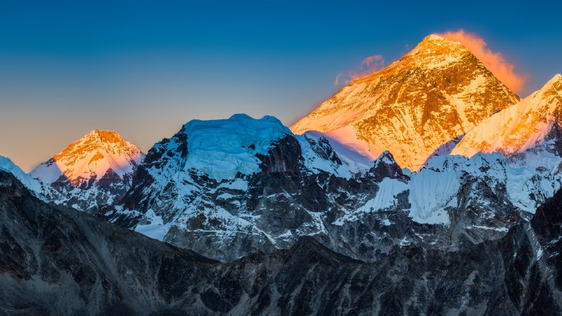 A 'peak' into historyMount Everest summit, Sagarmatha National Park, Nepal (© fotoVoyager/Getty Images)