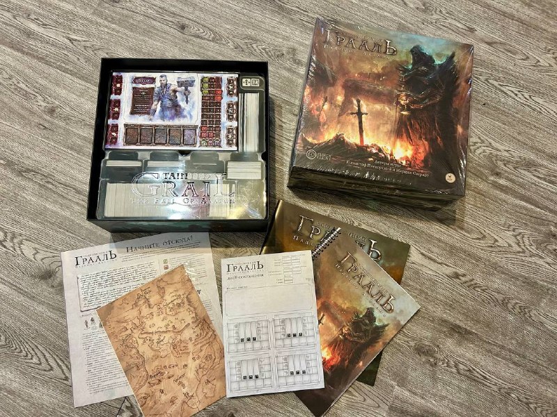 Настольная игра «Оскверненный грааль. Падение Авалона». На русском языке. Состояние идеальное. 420 л — фото 1